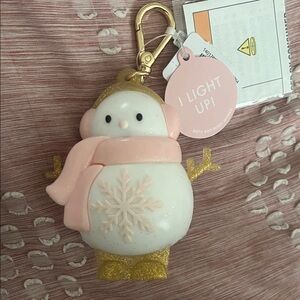 Bath & Body Works Pink and Gold Snowman Key Holder